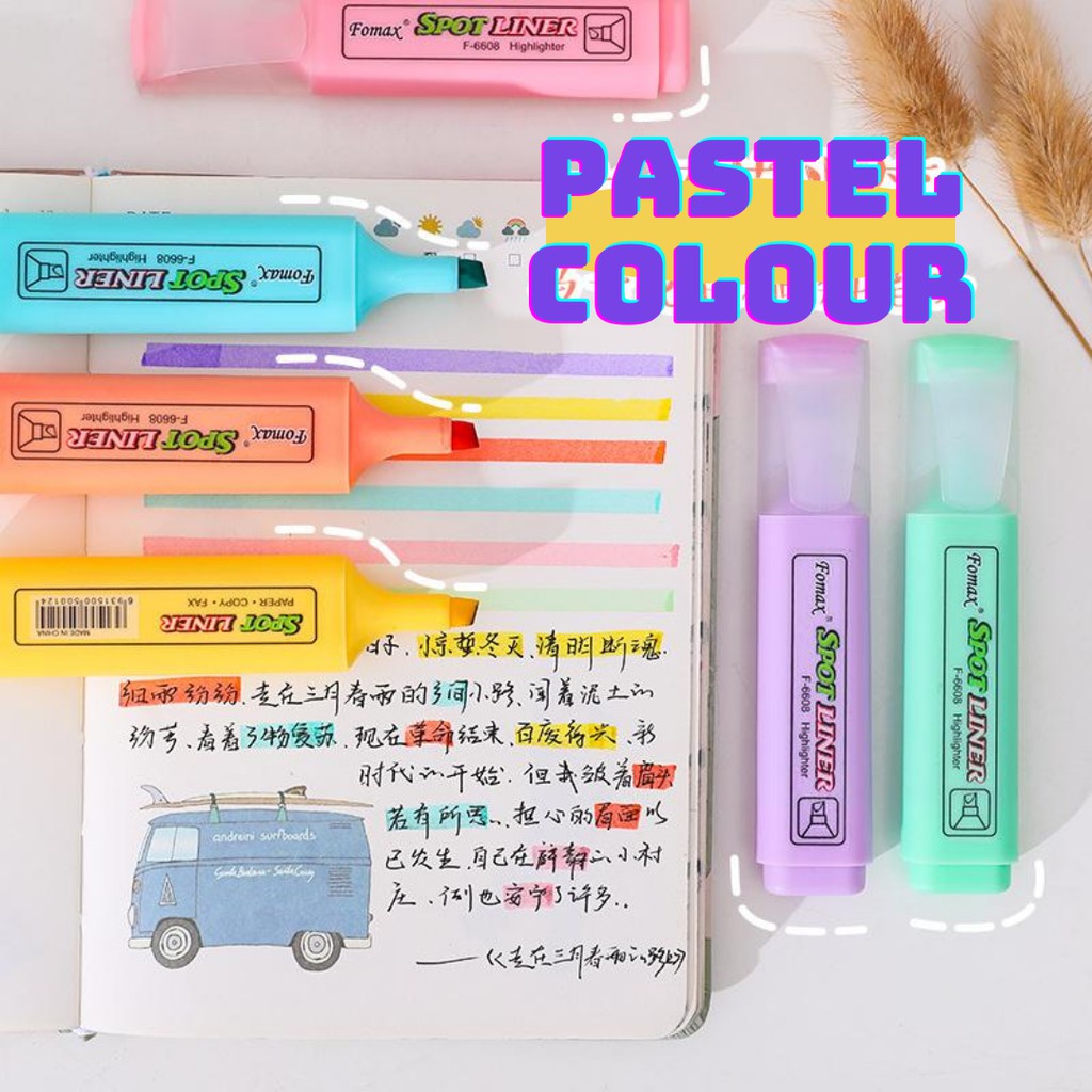 

Fomax Spot Liner Highlighter Penanda Warna Pastel/Soft