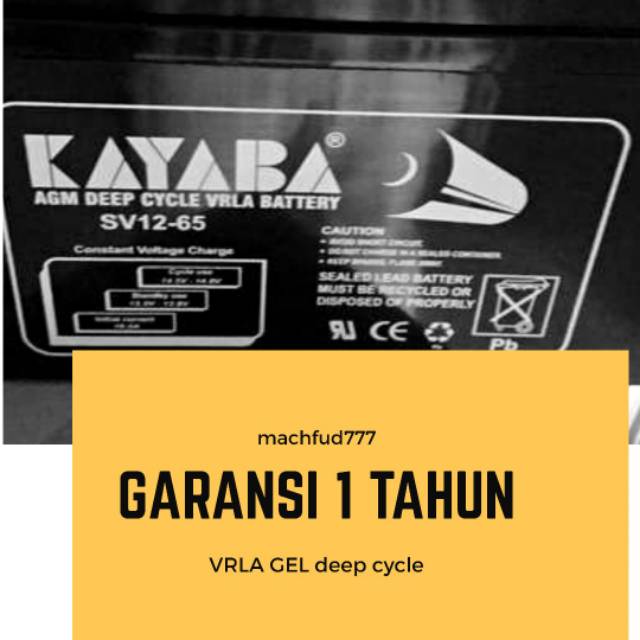 Battery gel VRLA deep cycle 65ah kayaba