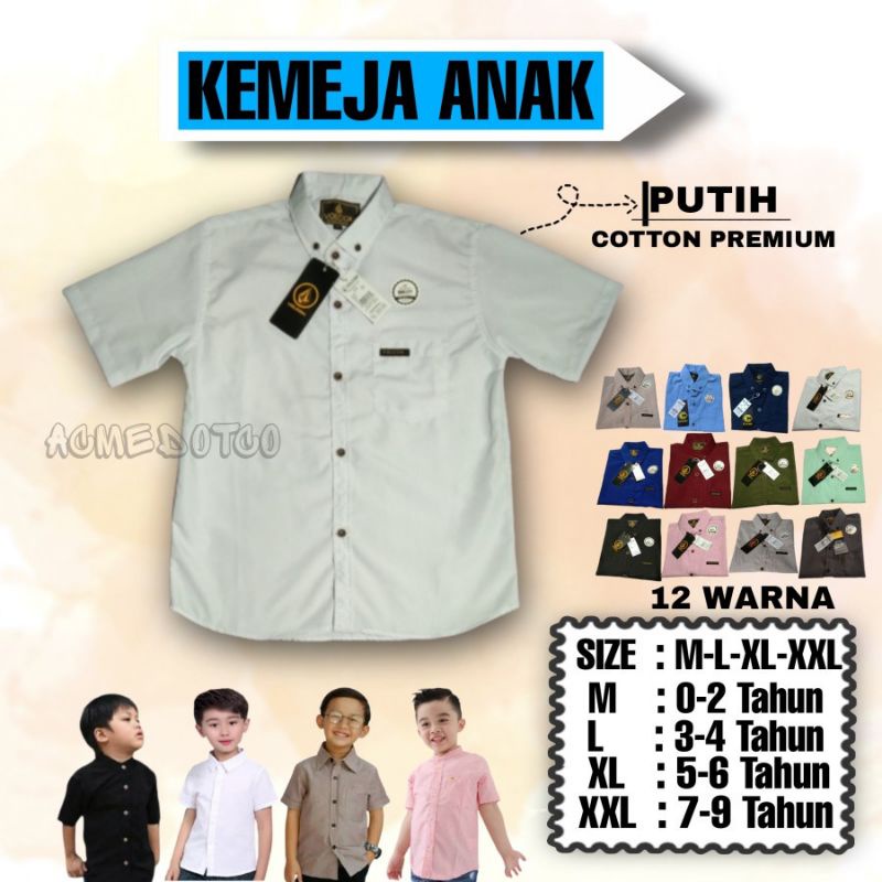 KEMEJA ANAK LAKI LAKI / BAJU ANAK /BAJU KEMEJA ANAK LAKI-LAKI / baju kemeja polos  murah