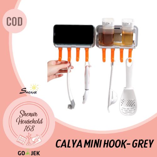 SHENAR  CALYA MINI HOOK TEMPAT GANTUNGAN KUNCI HANDUK RAK TEMPEL DAPUR  RAK HOLDER KAMAR MANDI RAK TEMPEL DAPUR SERBAGUNA - BISA COD