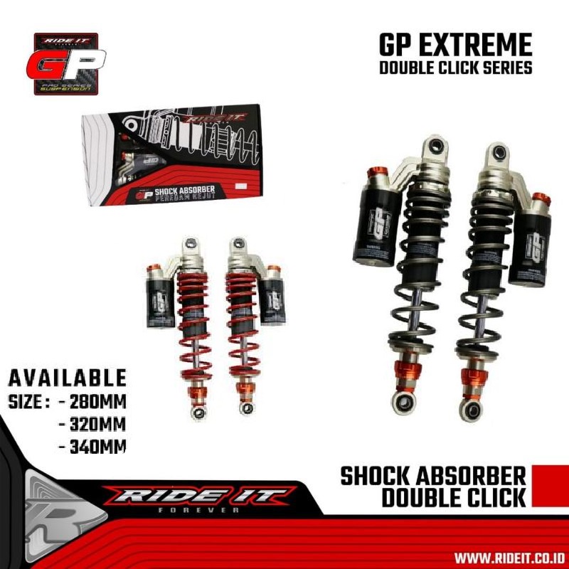 Shock Tabung RIDE IT GP EXTRIME Copy KTC PREMIUM DOUBLE KLIK 320 340 Shockbreaker RX KING CB SUPRA X