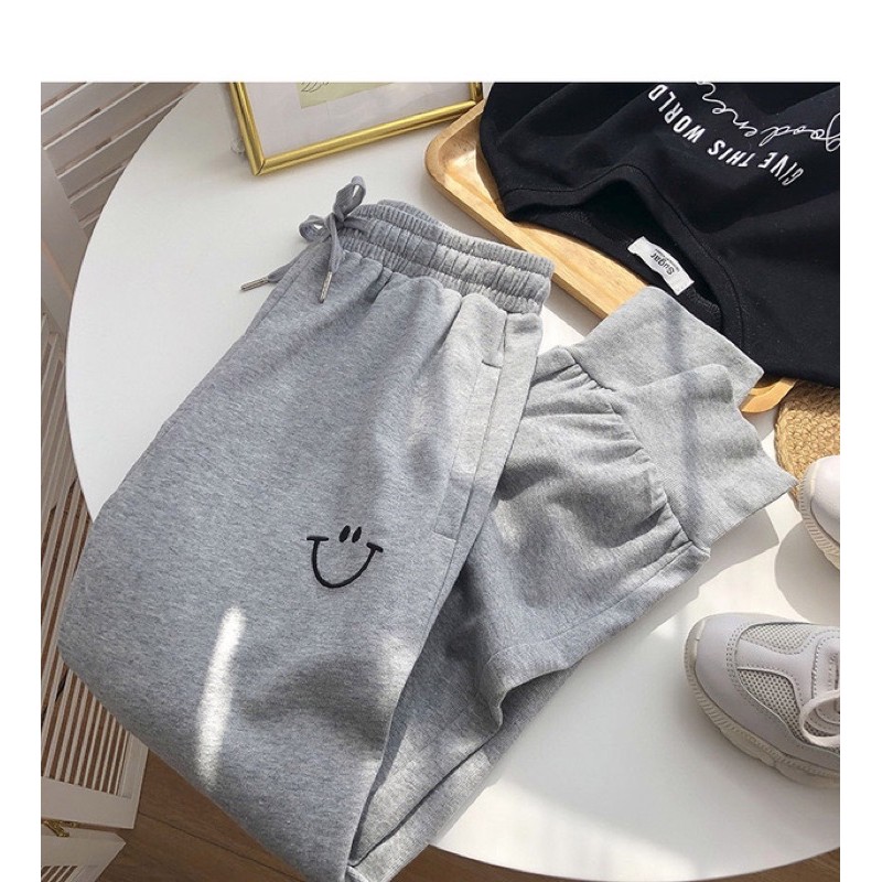 Smile pants - celana panjang wanita - celana jogger wanita - celana bahan wanita - celana olahraga