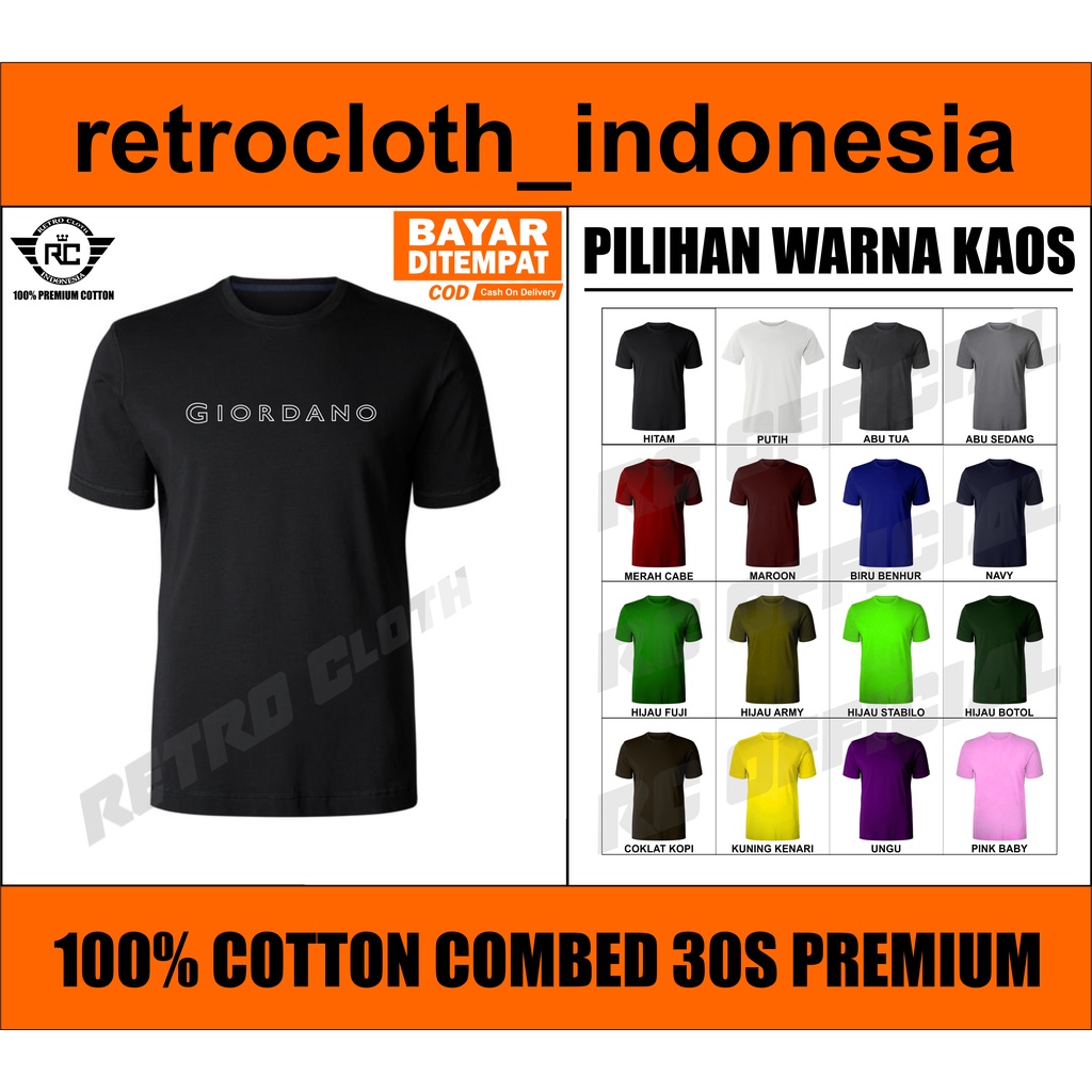 Kaos Tshirt Baju GIORDANO / 2 / Kaos Tshirt Baju Pria / Kaos Tshirt Baju Wanita / Kaos Tshirt Baju C