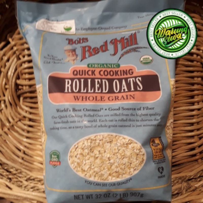 

Bob's red mill organic quick cooking rolled oats whole grain 907 gram