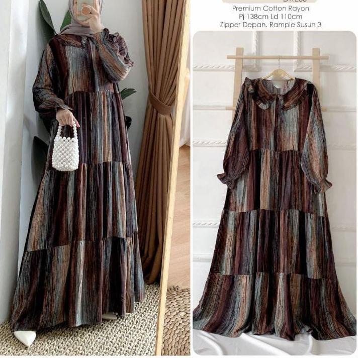 Import Terlaris/MEN SALE/〖COD⭐〗/【Import Terlaris】/〖5.5 COD〗 Gamis motif Busui Terbaru//Bahan Rayon V