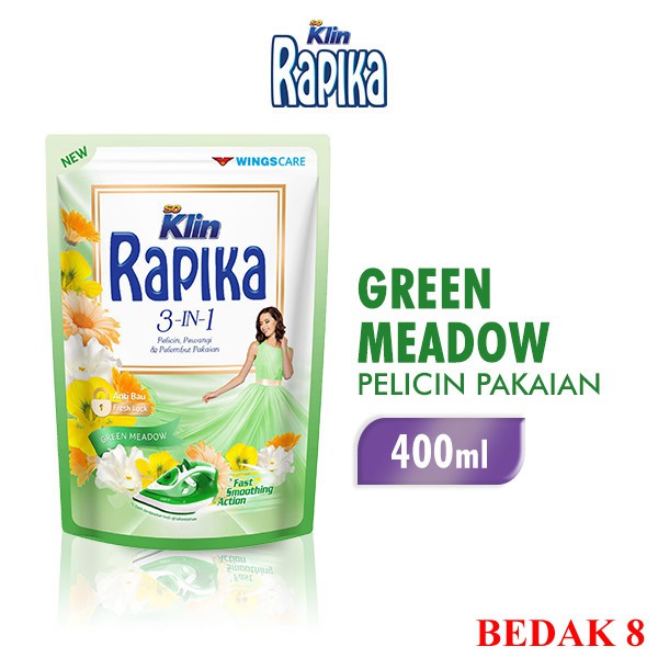 Rapika Pelicin, Pewangi, Pelembut Pakaian Refill 400 ml