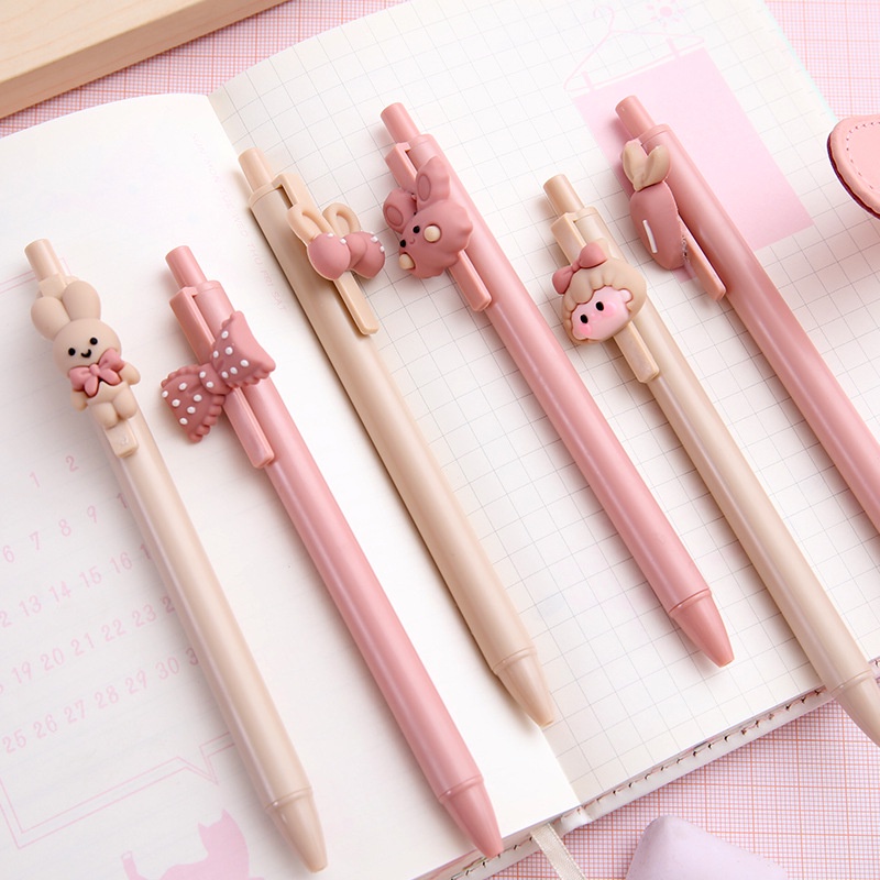 1pc Pen Gel Bentuk Kelinci Lucu Kreatif Untuk Stationery Sekolah / Kantor