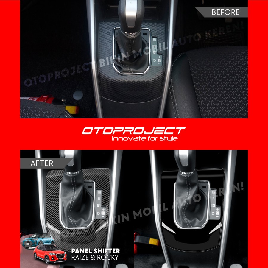 OTOPROJECT Panel Shifter Raize Rocky Hitam Glossy