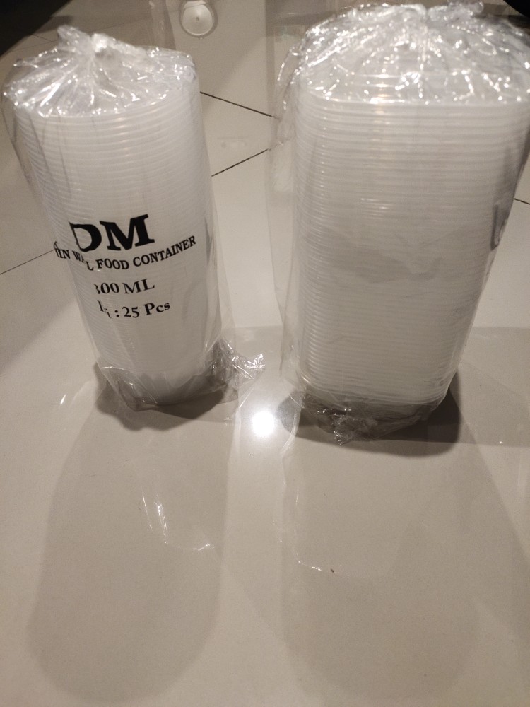 Thinwall Food Container 350ml Kotak Sq/ Cup Salad 350ml / Cup Puding / Dessert Box /