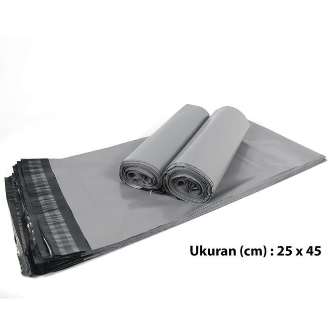 

25 x 45cm Polymailer Polybag Kantong Amplop Plastik Packing (Isi 100) - Abu Grade I BERKUALITAS