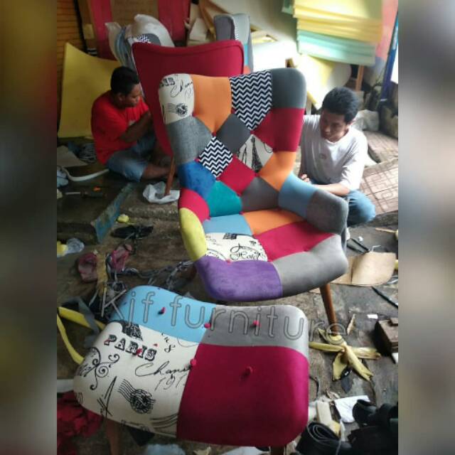 Sofa uya kuya warna mix sofs single mix unik nyentrik KJF furniture
