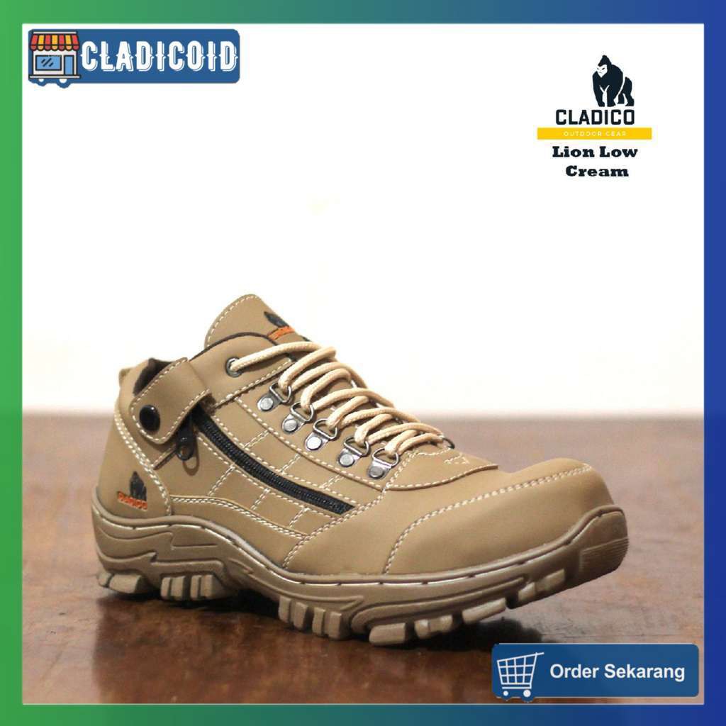 SEPATU SAFETY PRIA UJUNG BESI CLADICO LION LOW ORIGINAL  BIG SIZE 44-46 KERJA LAPANGAN PROYEK HIKING