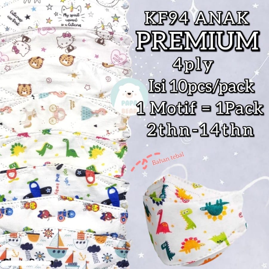 MASKER KF94 4PLY ANAK KARAKTER isi 10pcs - ONEHAND OFFICIAL