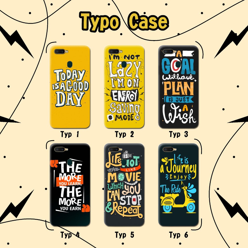 ready stok Typo softcase printing iphone samsung vivo oppo redmi huawei realme asus nokia pocophone