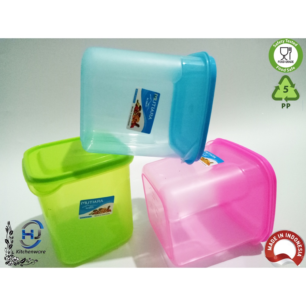 Toples Kotak Mutiara 700 ML / Toples Besar / Toples Plastik / BPL 033 / Kue / Bumbu / Murah
