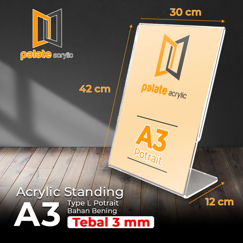 

AKRILIK A3 / ACRYLIC TENT HOLDER / AKRILIK MENU A3 L PORTRAIT 3MM