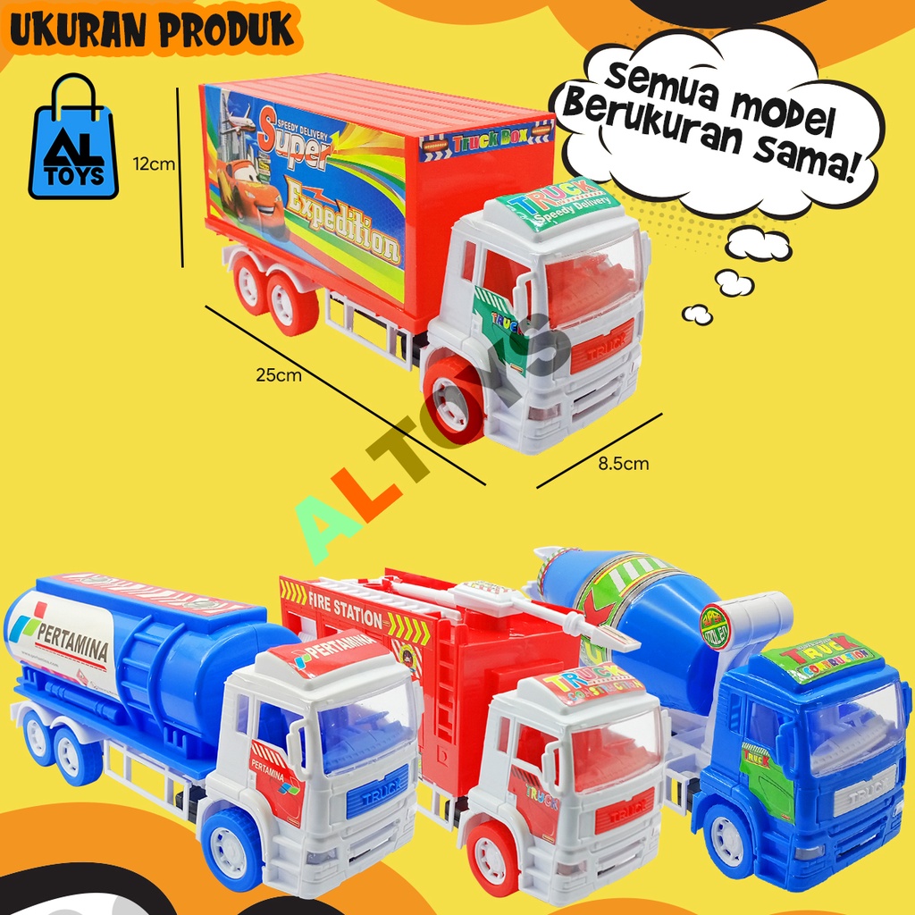 MAINAN MOBIL TRUCK KOTENER / PEMADAM KEBAKARAN / MOBIL MIXER / MOBIL TANGKI