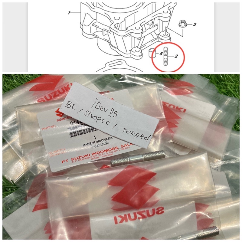 Baut Tanam Blok Seher Blok Head Stud Blot Satria GSX Raider Bandit SGP