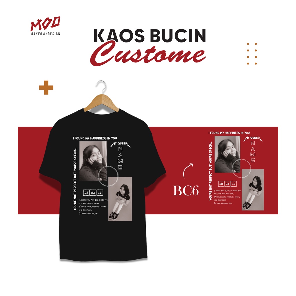 TSHIRT FOUND MY HAPPINES ( BC 6 ) DESAIN ESTETIK CUSTOM AESTHETIC | KAOS BUCIN | SABLON DTF | BISA G