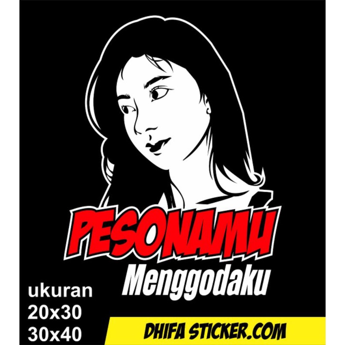 Cutting Sticker Mobil Tulisan Kata pesonamu menggodaku sticker canter sticker mobil termurah