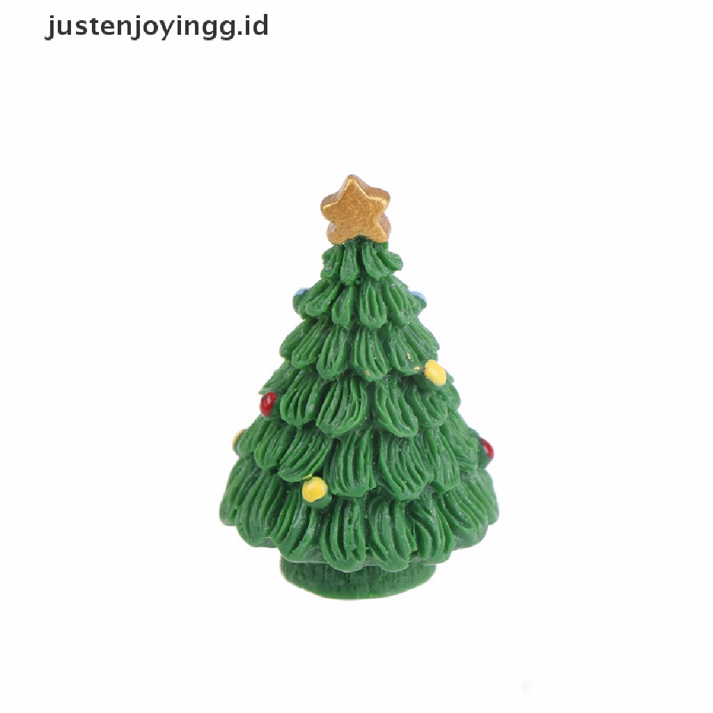 // justenjoyingg.id // 2pcs Christmas Tree Miniature Figurine Dollhouse Garden Decor Micro Landscape ~