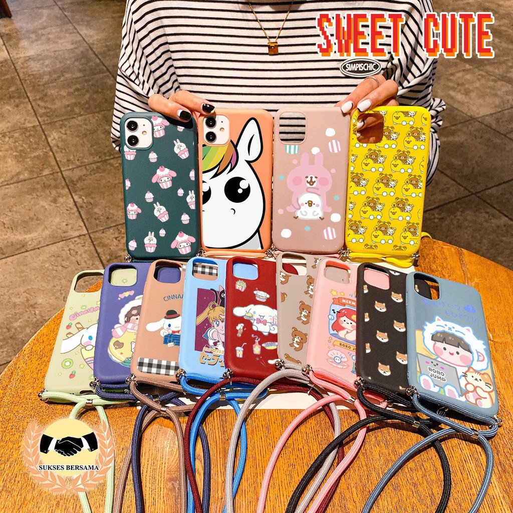 

Softcase Slingcase Tali Lanyard Candy SWEET CUTE Samsung A3 A5 A7 A6 J8 A6+ A8 A8+ 2016 2017 BSB3455