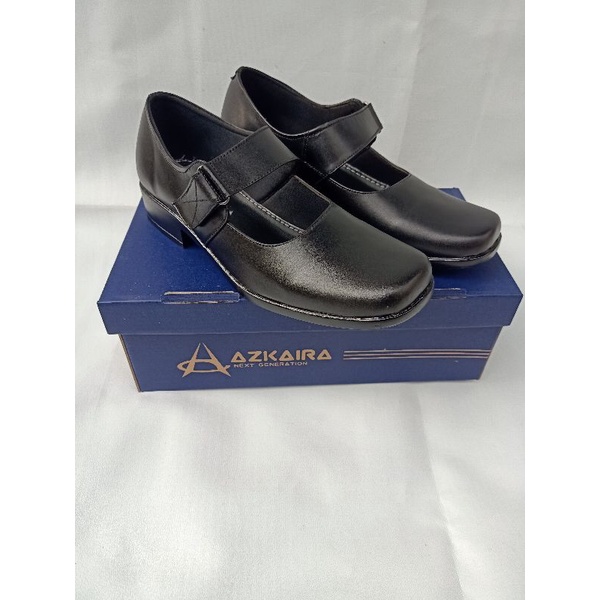 Azkaira~SEPATU PANTOFEL WANITA KULIT SAPI ASLI/SEPATU KANTOR/SEPATU SEKOLAH HITAM/SEPATU PASKIBRAKA