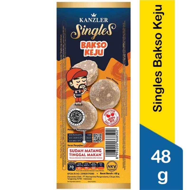 (JSO) Sosis KANZLER Singles Keju / Original / Mini / Hot / bakso keju / bakso original 65gr All Varian