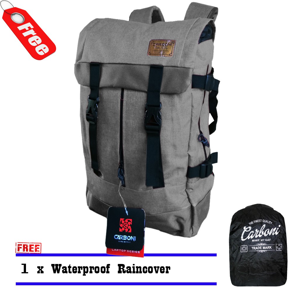 SHOPEE 6.6 SUPER SALE!! Carboni Tas Ransel RA00040 40L Semi Tas Gunung - Grey + Raincover