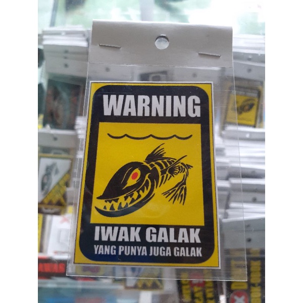 Stiker warning iwak galak,Sticker iwak galak stiker iwak galak  sticker aquarium stiker aquarium sti