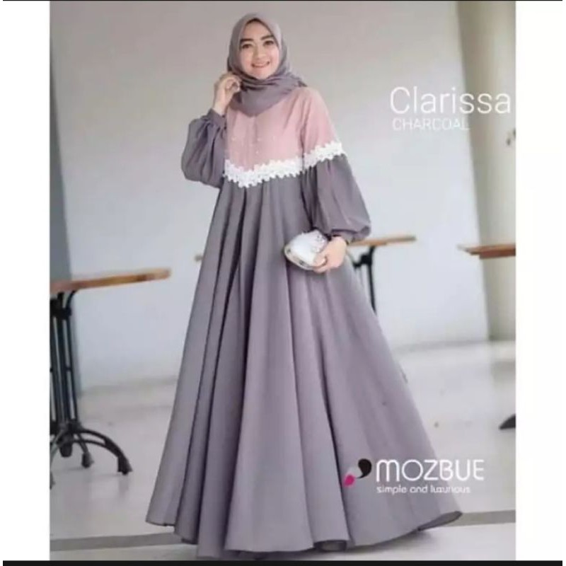 Gamis clarissa maxy / clarissa dress / Gamis it crepe premium
