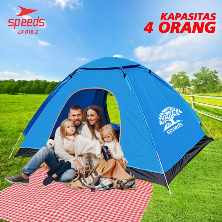  Tenda  Camping Speeds 2mx2mx1 3m 2 pintu Buka  Otomatis 