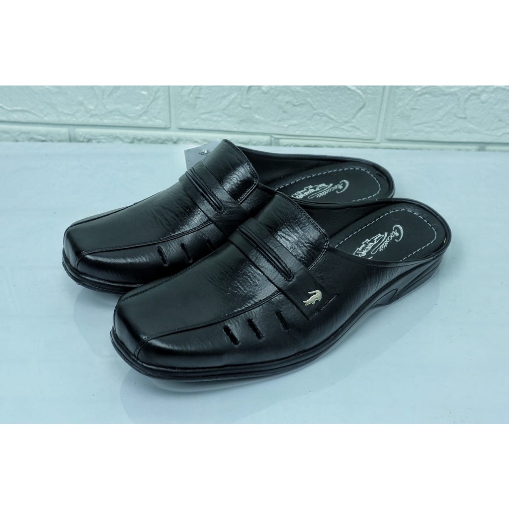 kulit asli sapi premium Sandal Pria Crododile Kulit Asli 100% Sandal Kulit Pria Casual Original Selop1