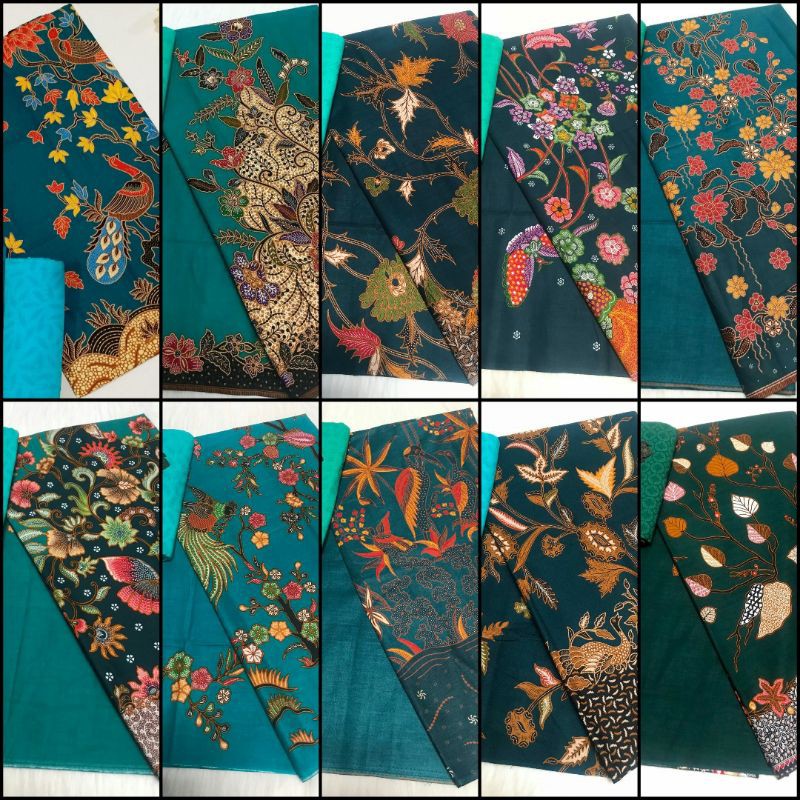 kain batik warna ijo toska / kain batik warna hijau / kain batik ungguljaya