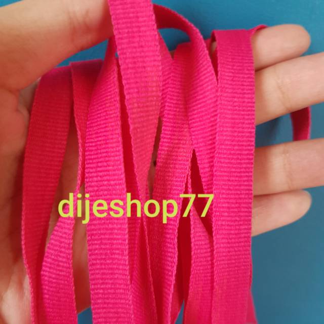 Pita pink fuschia 1cm per ROLL / pita polos 1 cm / bisban / pita list baju celana / tali craft fanta