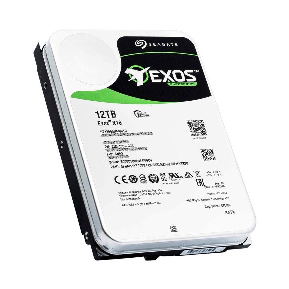 SEAGATE EXOS X16 12TB ST12000NM001G 3.5&quot; 7200RPM 256MB SATA HDD