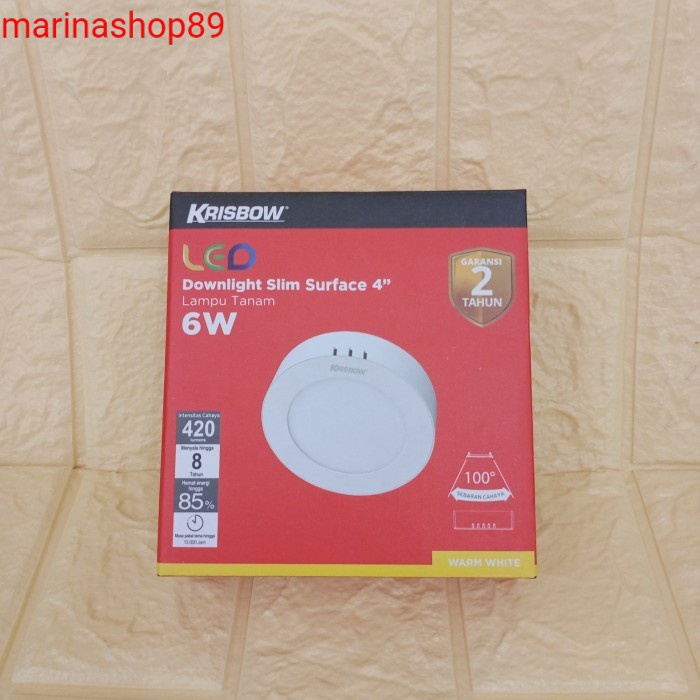 krisbow lampu downlight bulat led 6 w_led lampu plafon 4 inch kuning
