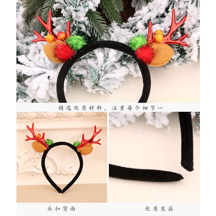 XANT bando tanduk rusa antler head premium pesta natal headband