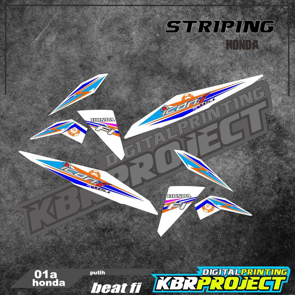 (cod) BEAT FI LAMA 2013 2014 2015 Stiker Motor Striping Variasi Honda Skotlet Scotlite TRANSPARAN