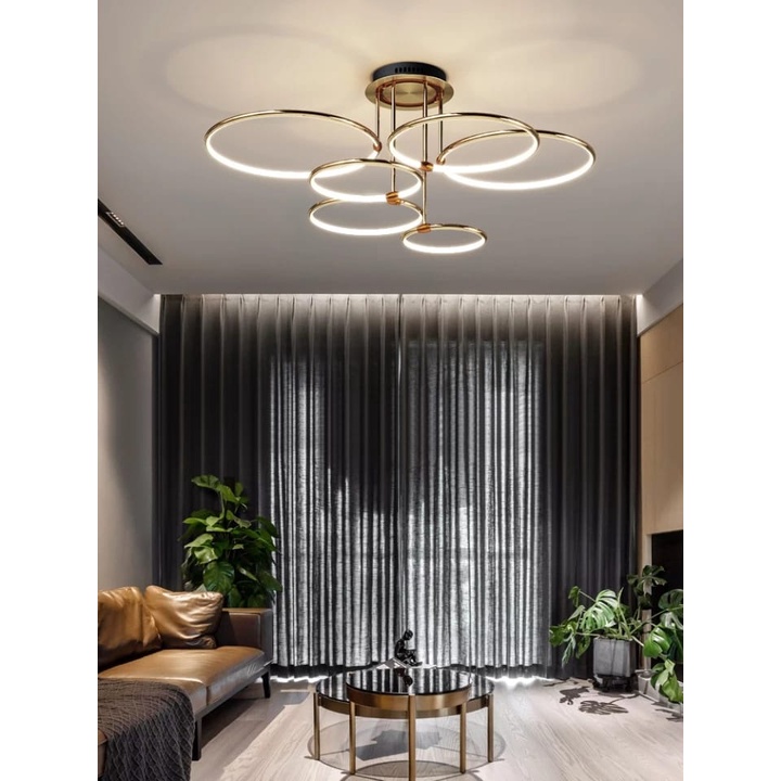Lampu Gantung Hias Dekorasi Rumah Mewah Cincin Led Chandelier Premium