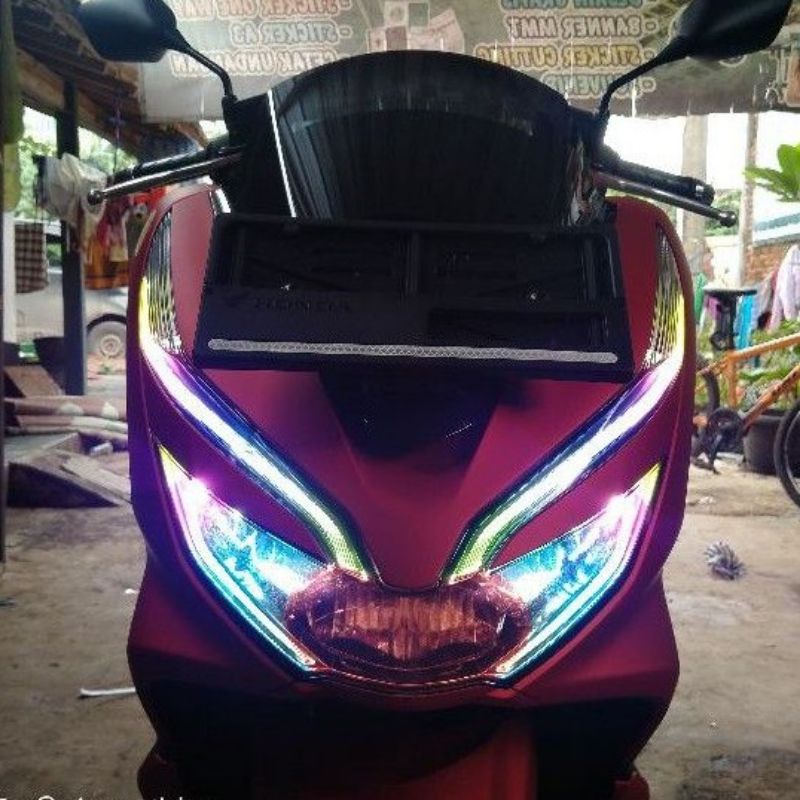 Stiker Lampu + Alis PCX Tema RGB / Sticker Lampu + Alis RGB PCX / Terbaru dan Termurah