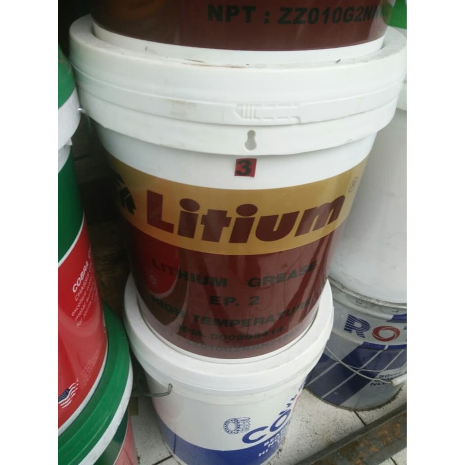 Lithium EP 2 PAIL 15kg grease / stempet Bearing tahan panas kuning Lithium EP2 hitemp