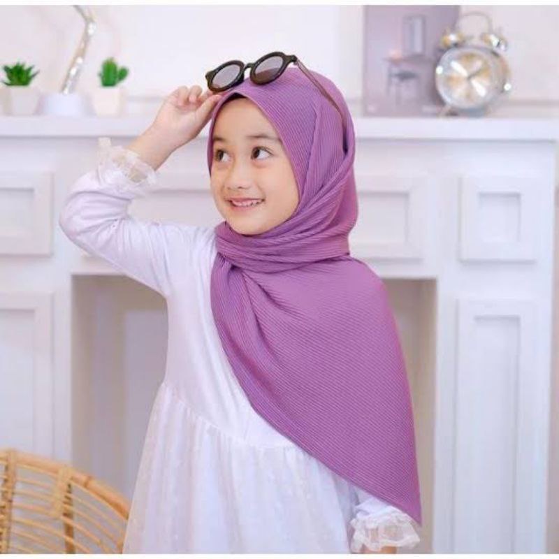 HIJAB PASHMINA PLISKET ANAK/ HIJAB ANAK PLISKET 150X45CM