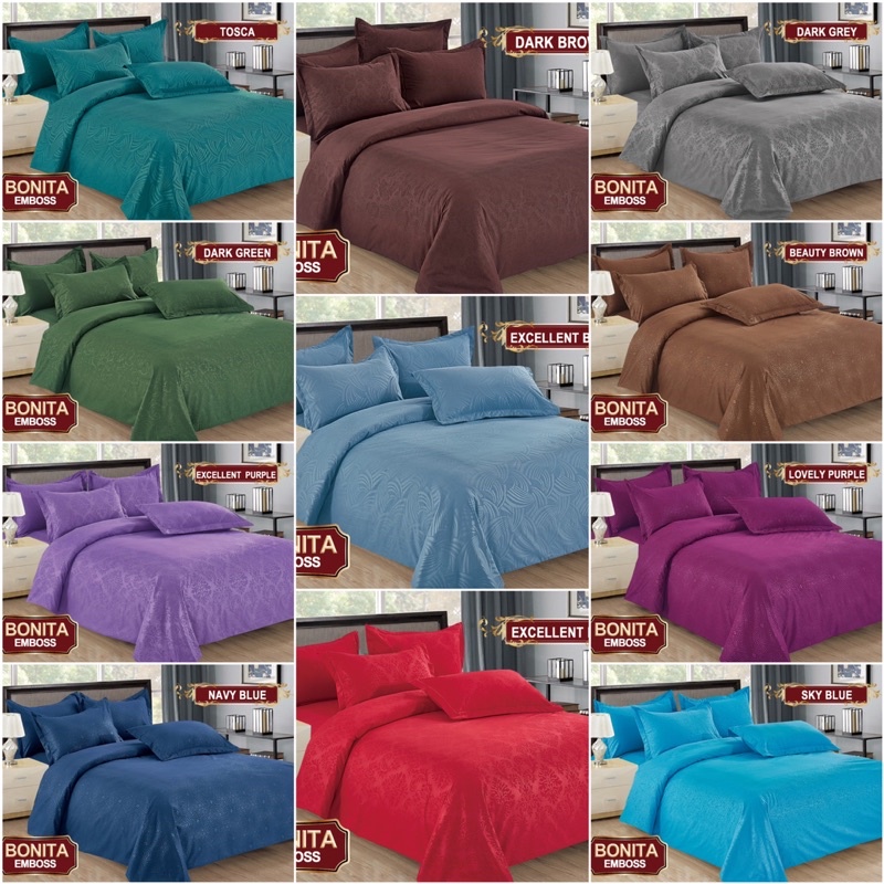 (BISA COD) BEDCOVER BONITA EMBOS UK 180*200 CM DIJAMIN TIDAK LUNTUR