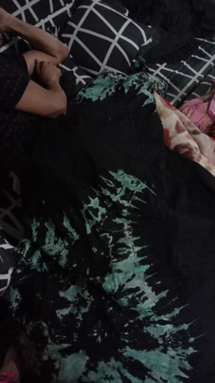 (cod) Gamis Black Tiedie Teratai / Long Dress Batik Busui