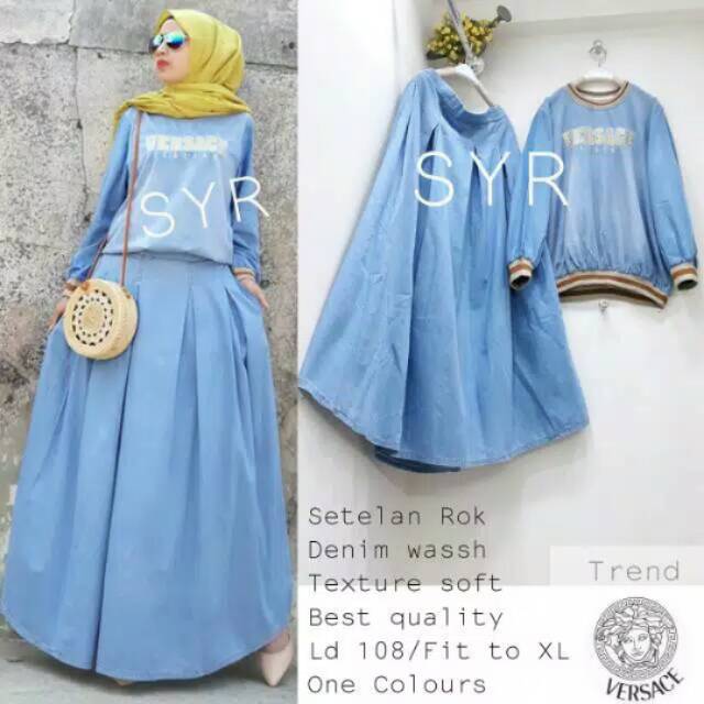 ORI SHR SETELAN ROK JEANS DENIM