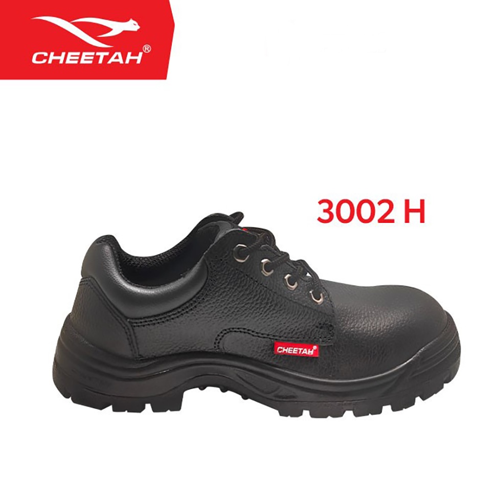 Sepatu Safety Cheetah 3002H FREE Semir Sepatu Kiwi Poles Warna Hitam