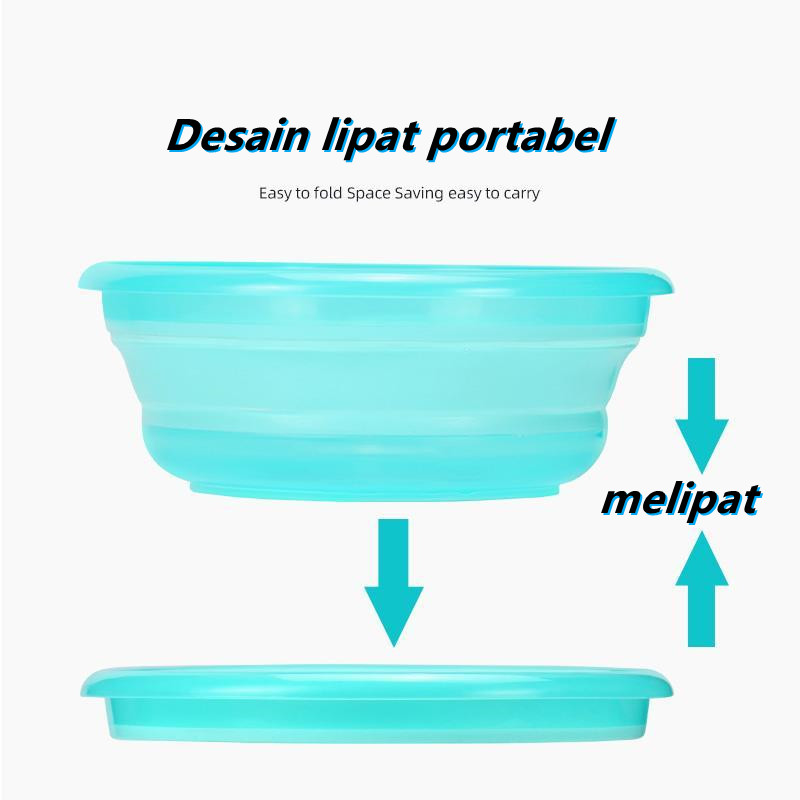 Baskom Umpan Baskom Cuci Baskom Pancing Silikon Portable Bucket Portable Pancing Travel Baskom