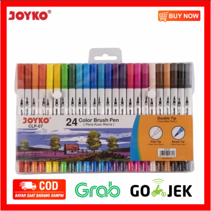 

(BISA COD) Color Brush Pen Pena Kuas Warna Joyko CLP-07 24 Warna Color