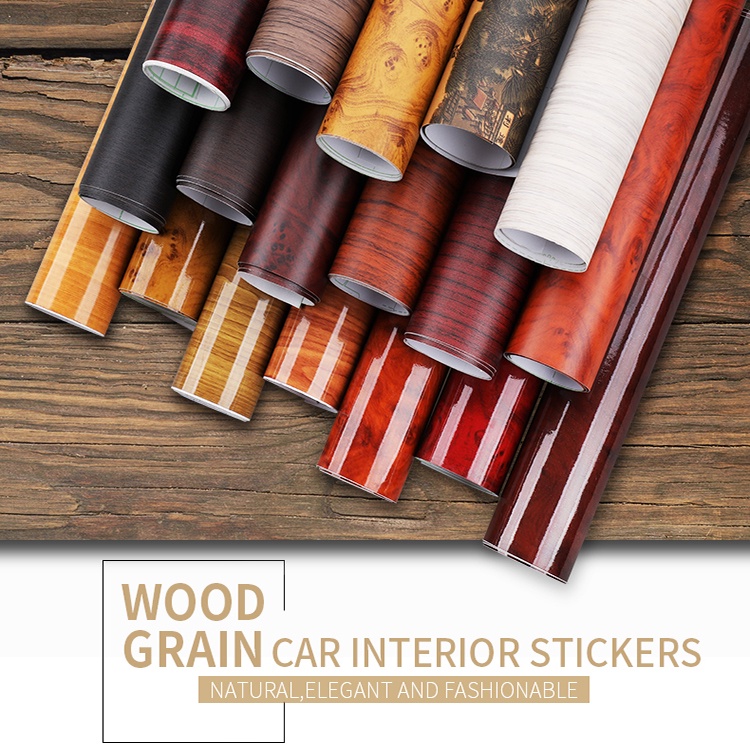 Stiker Sticker 3D Vinyl Wood Panel Kayu Dashboard Interior Mobil